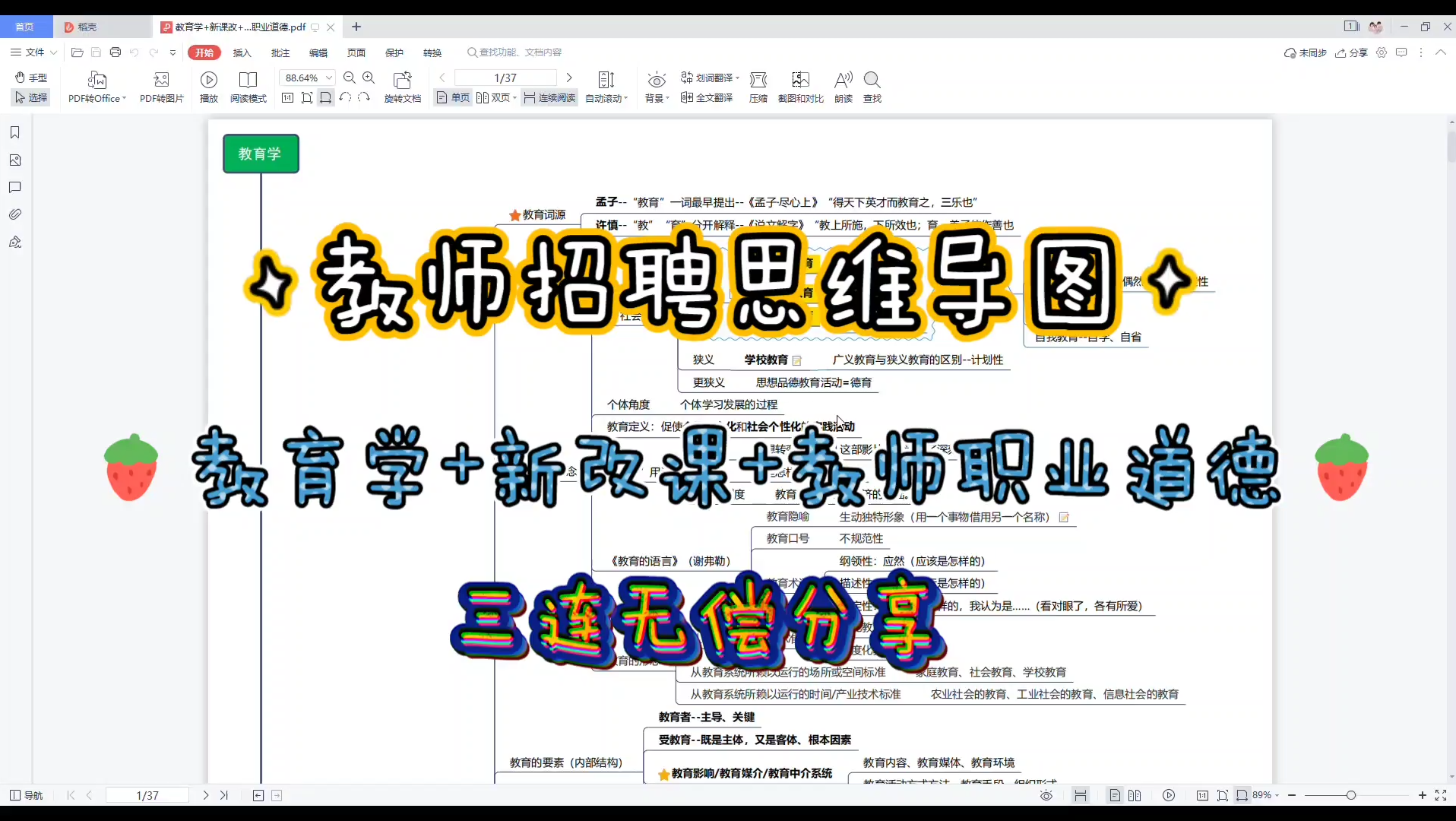 2021教师招聘|教师招聘资料|教招|教招资料|教招备考|教招思维导图来啦,教育学+新改课+教师职业道德!!哔哩哔哩bilibili