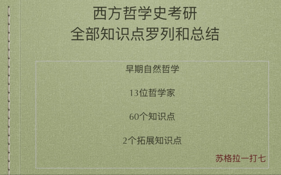 [图]西方哲学史考研全部知识点罗列和总结