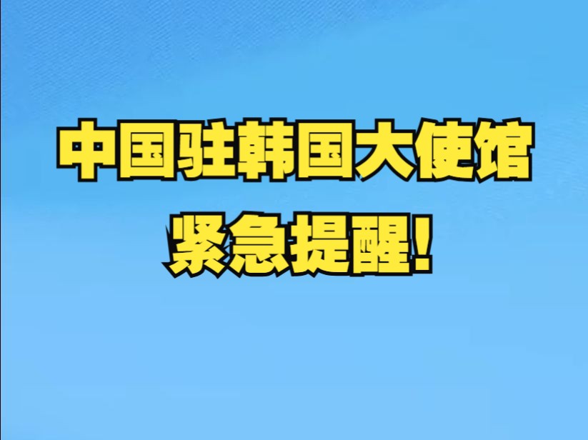 中国驻韩国大使馆:提醒在韩中国公民加强安全防范哔哩哔哩bilibili