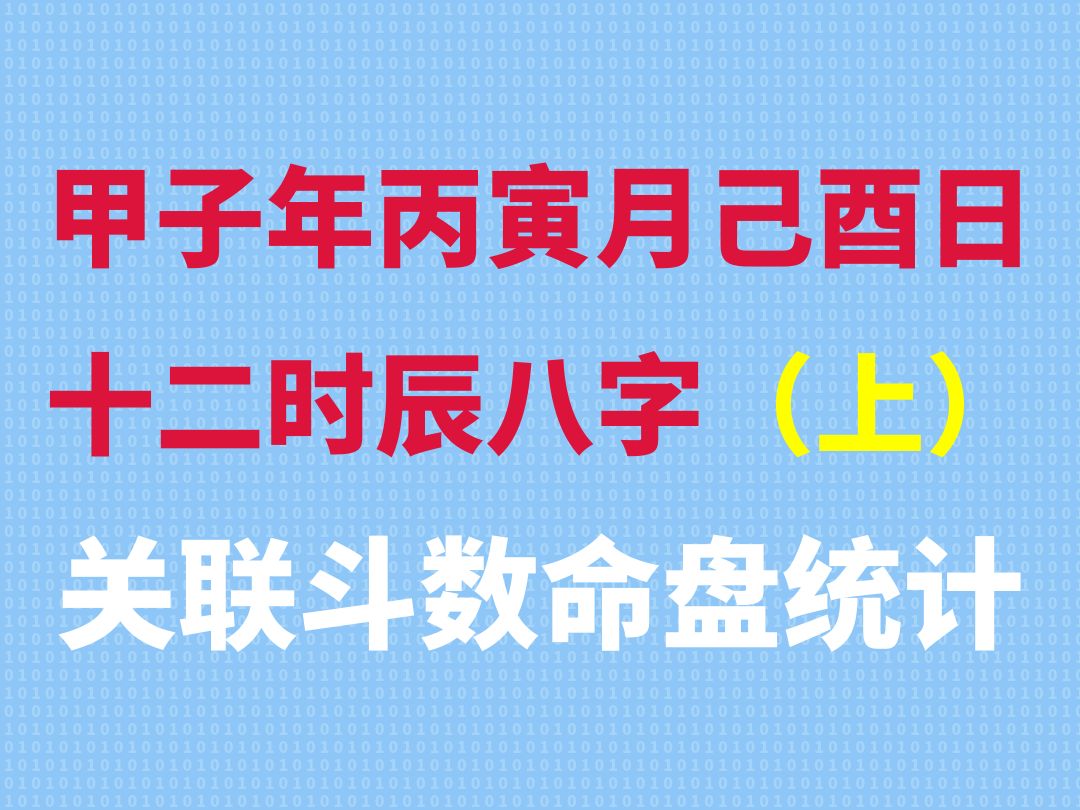 甲子年丙寅月己酉日十二时辰八字关联斗数命盘统计(上集)哔哩哔哩bilibili