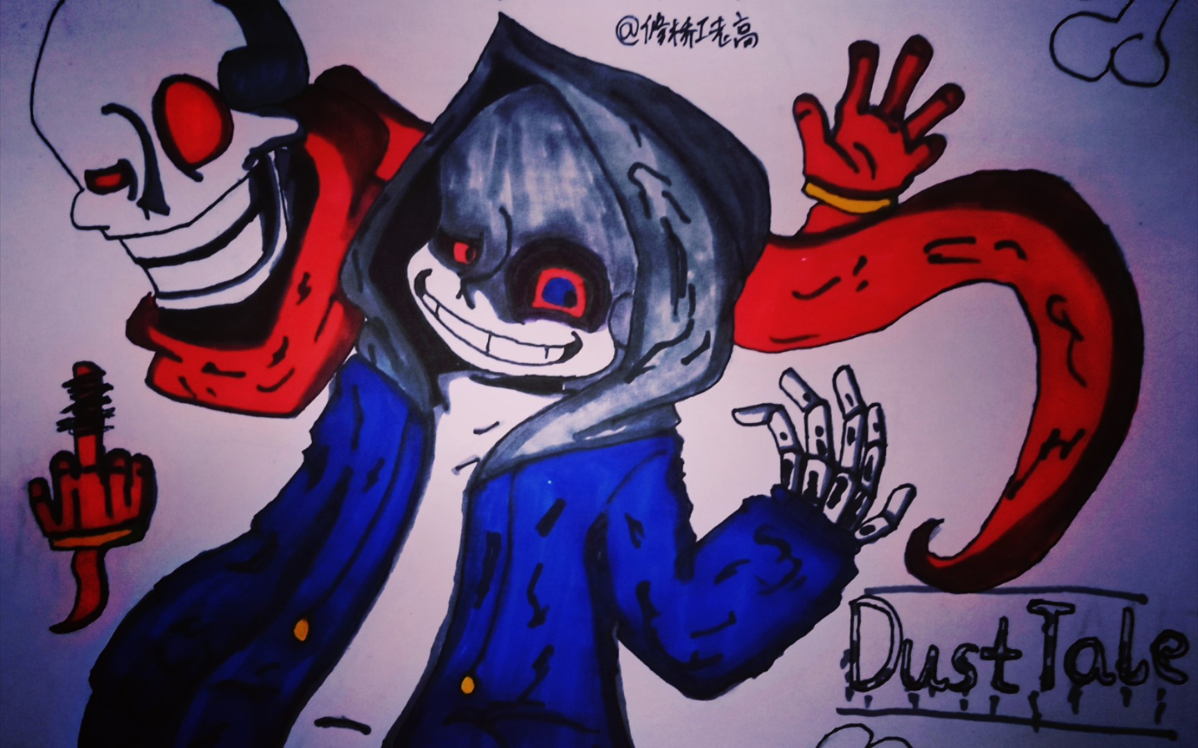 【dusttale】murder sans 手绘_哔哩哔哩_bilibili
