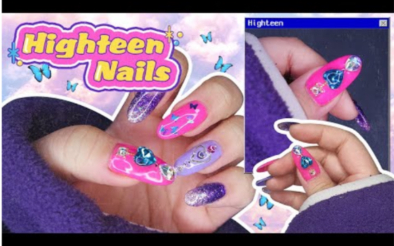 【韩系美甲】用青春材质美甲 用充满青春的感觉 挑战! * HIGHTEEN NAIL ART / 美甲教程哔哩哔哩bilibili