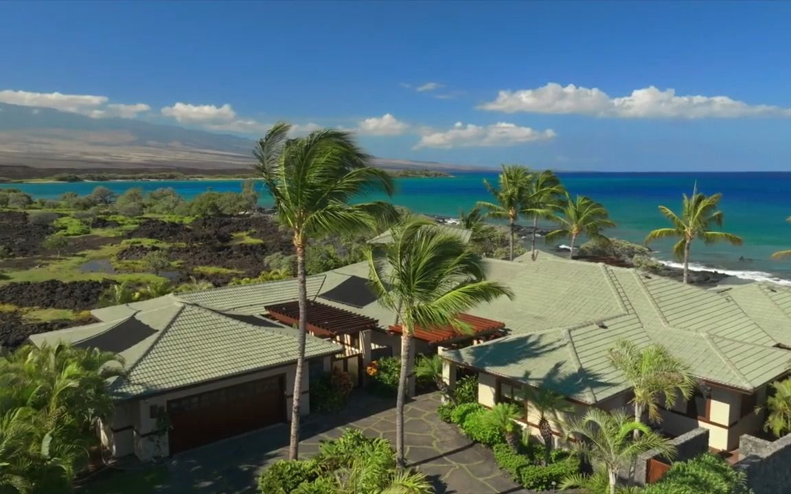 壕宅系列2377| 美国夏威夷anaehoomalu bay的海岸线景色美宅