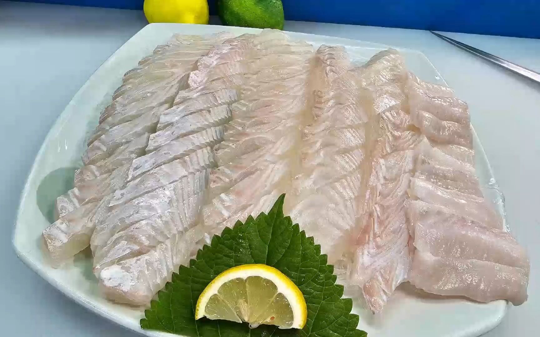 1.7kg的比目鱼做生鱼片全过程,韩国海鲜美食
