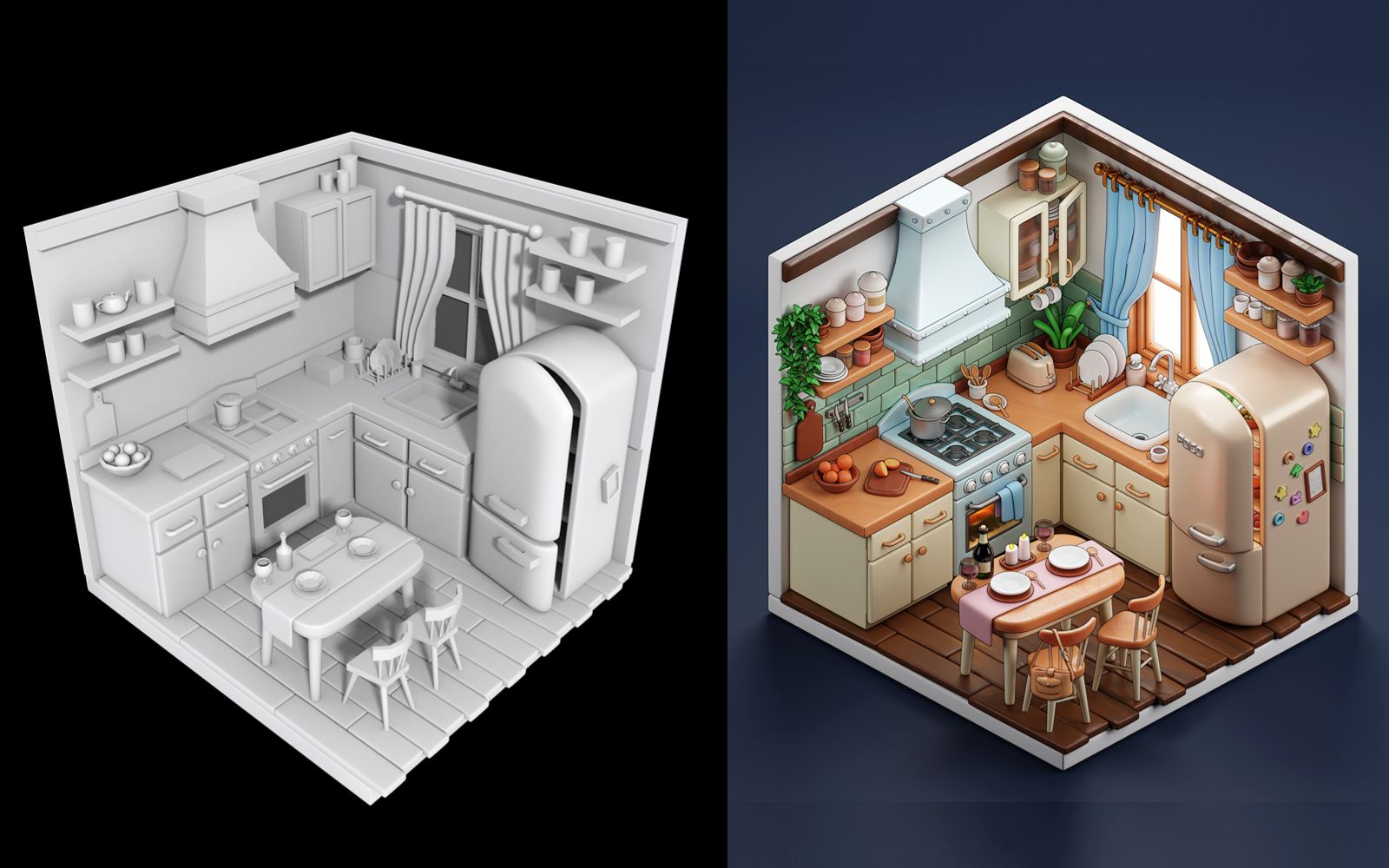 【3dmax场景建模】从零开始,卡通小场景建模教程