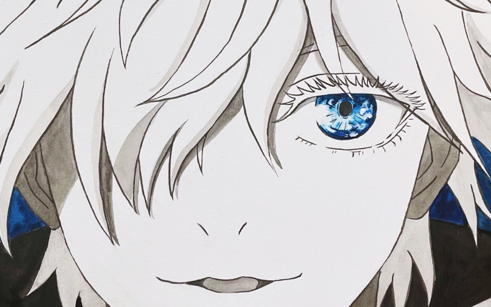 水彩手绘-五条悟