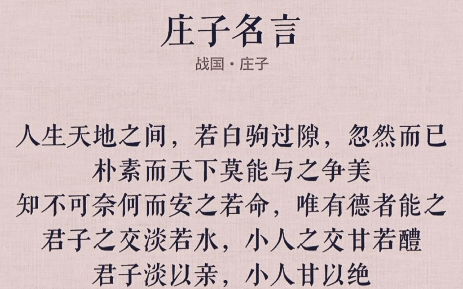 庄子名言“人生天地之间,若白驹过隙,忽然而已”.庄子的8句处世哲学,读懂通透.哔哩哔哩bilibili