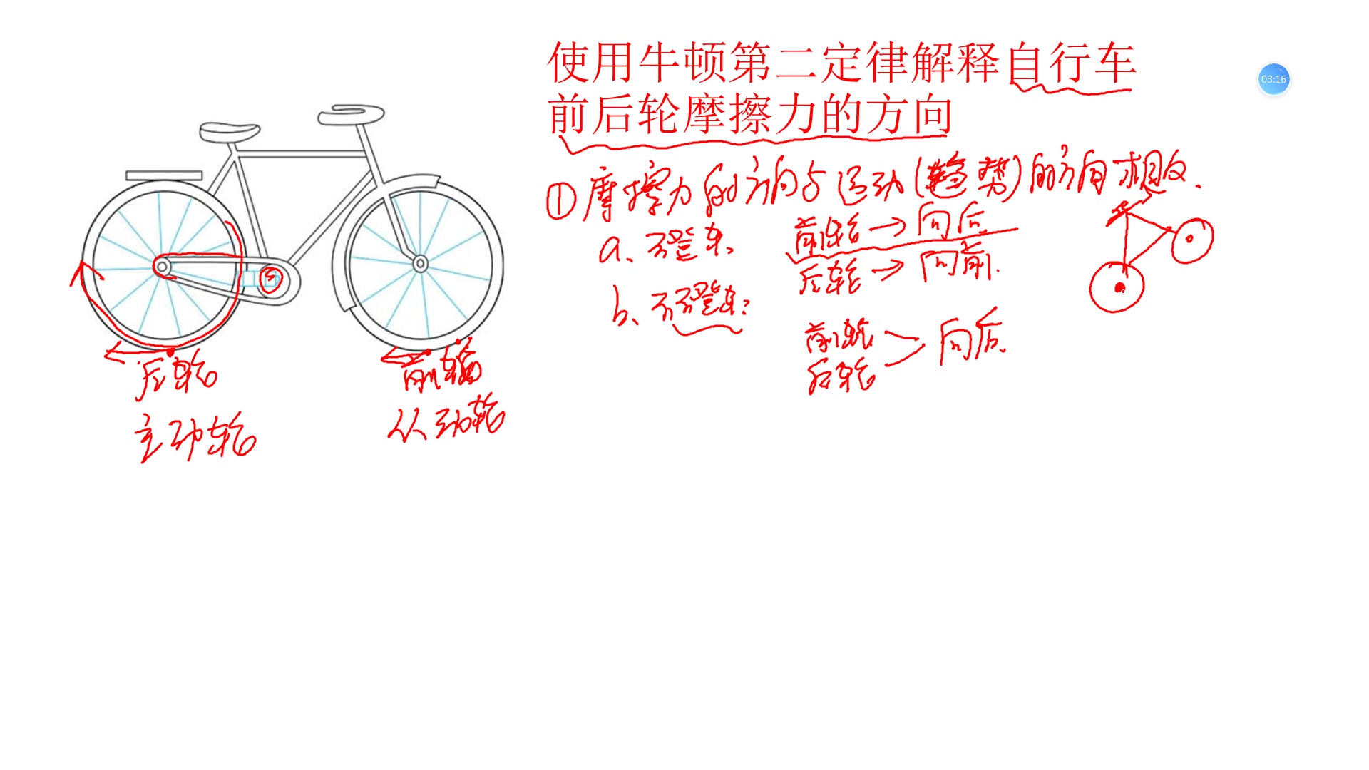 牛顿第二定律解释自行车受摩擦力