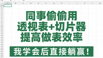 别再傻傻手动算数据了！用透视表+透视图+切片器组合拳，效率直接起飞！