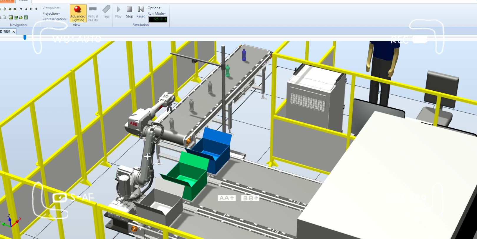 基于abb机器人用robotstudio6.08进行虚拟仿真,通过视觉分拣三种颜色饮料瓶装箱以及码垛哔哩哔哩bilibili