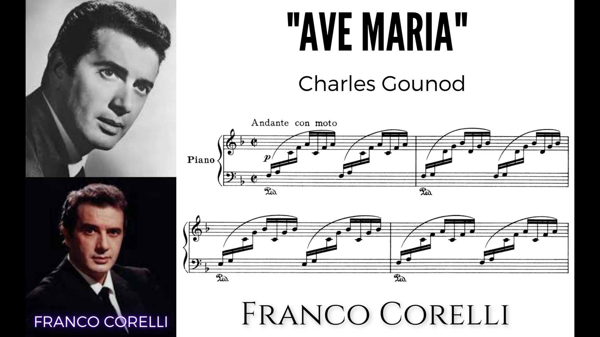 男高音科莱丽avemariafrancocorelligounodwithscore