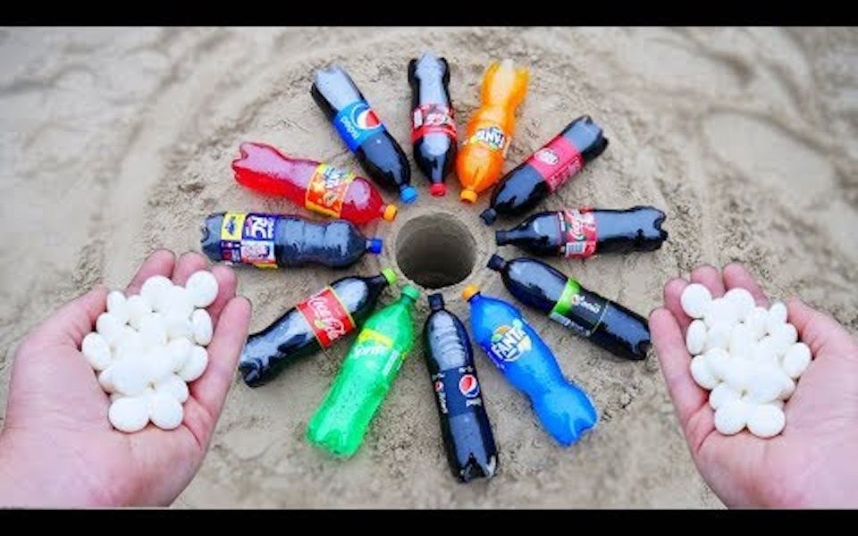 活动作品好奇心实验系列用可乐和曼妥思制作喷泉