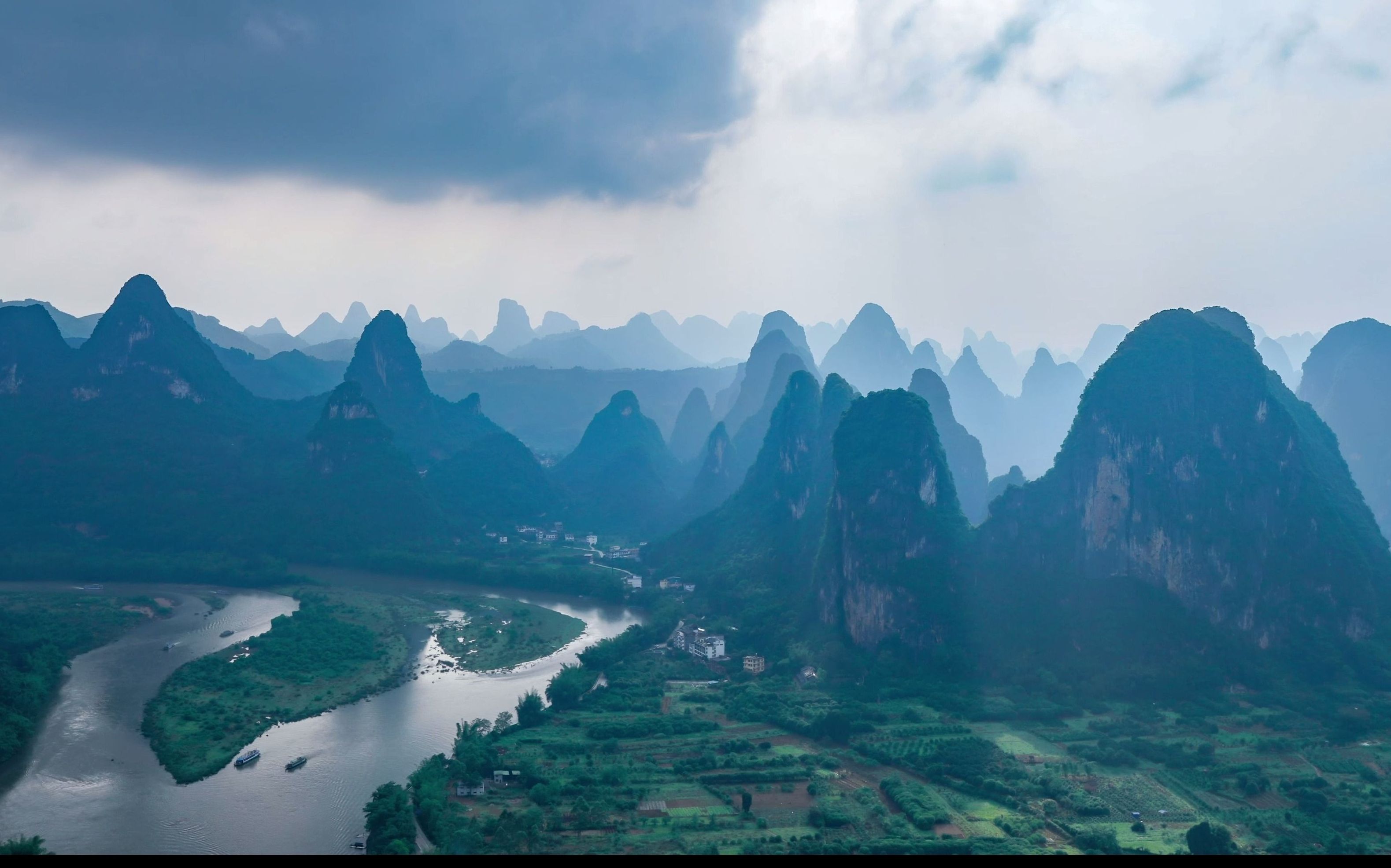 [图]【4K】广西桂林·中国阳朔「老寨山」「相公山」「喀斯特地貌」「漓江」