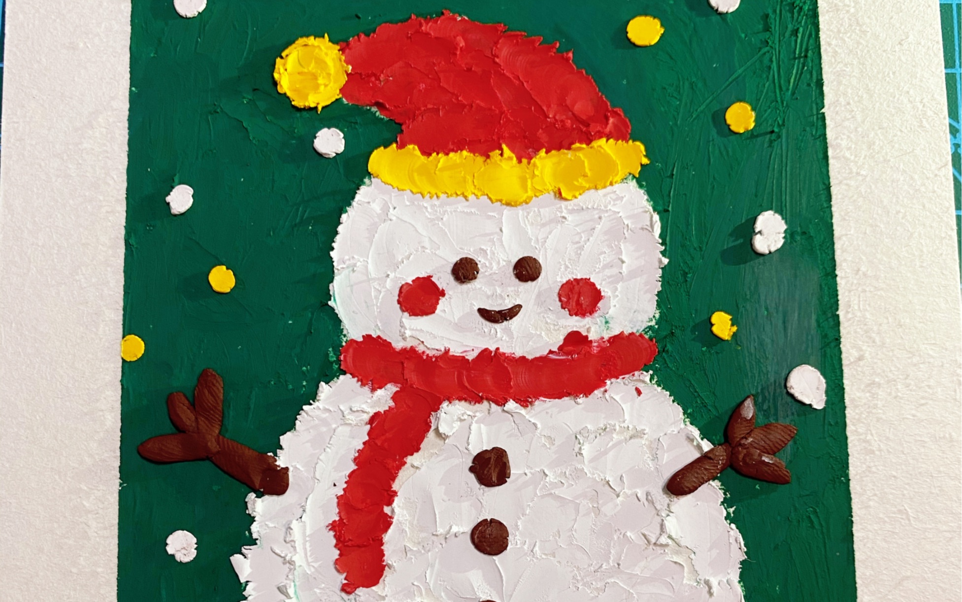 20210103油画棒 小雪人