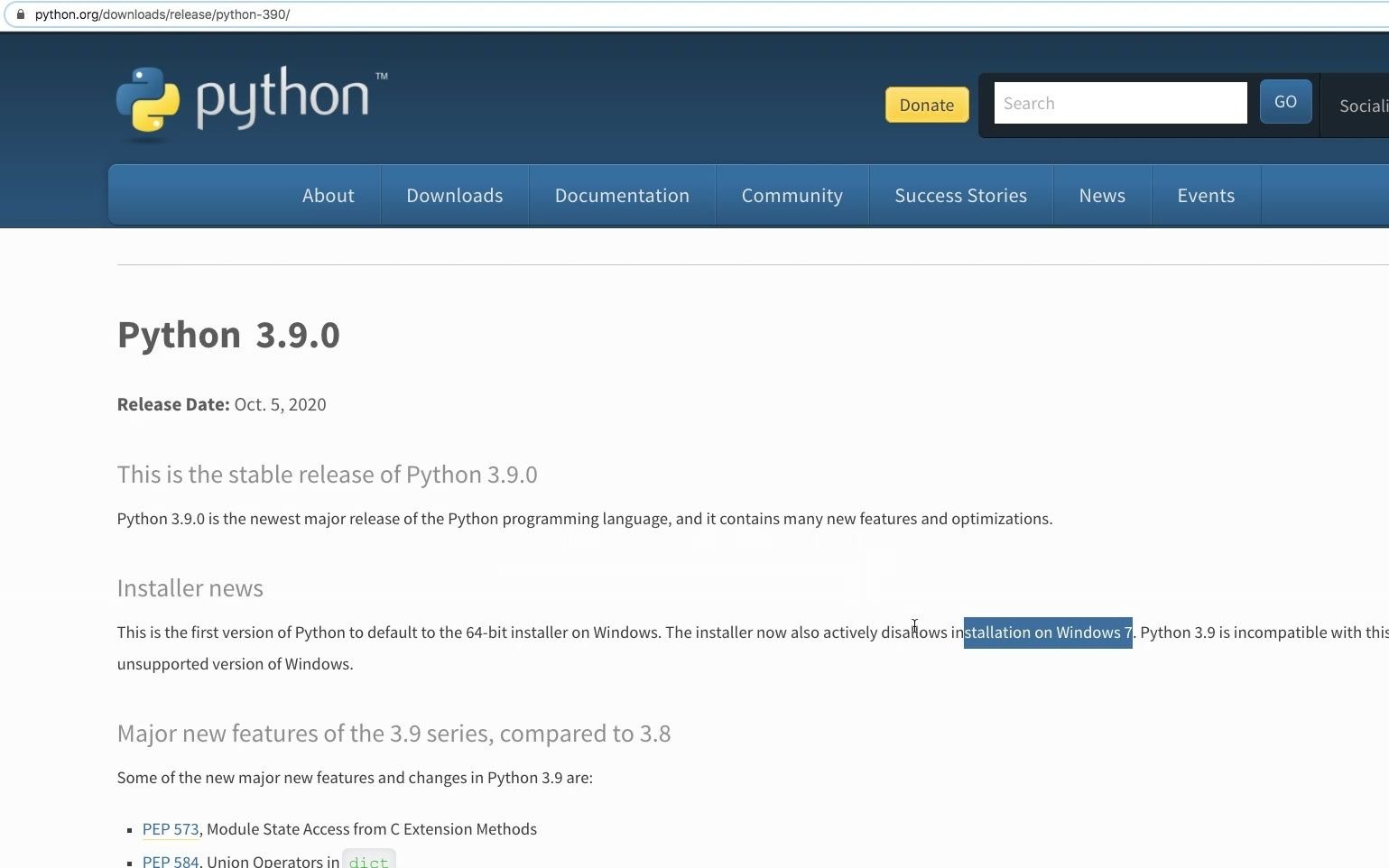 Python 3.9 正式发布 附官网、文档及百度盘链接 by afs哔哩哔哩bilibili