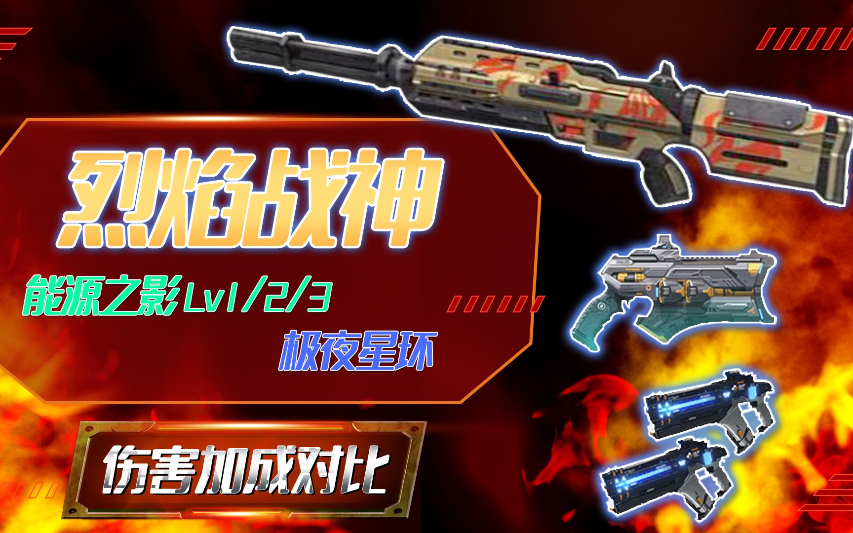 【逆战】烈焰战神与能源之影加成对比,加成量很大,但是枪早已不行了.