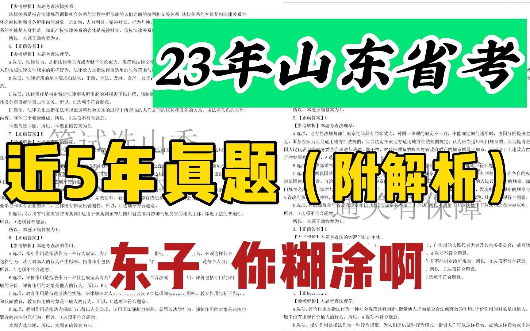 【2.25山东省考】近5年真题+参考答案解析(较完整)!哔哩哔哩bilibili