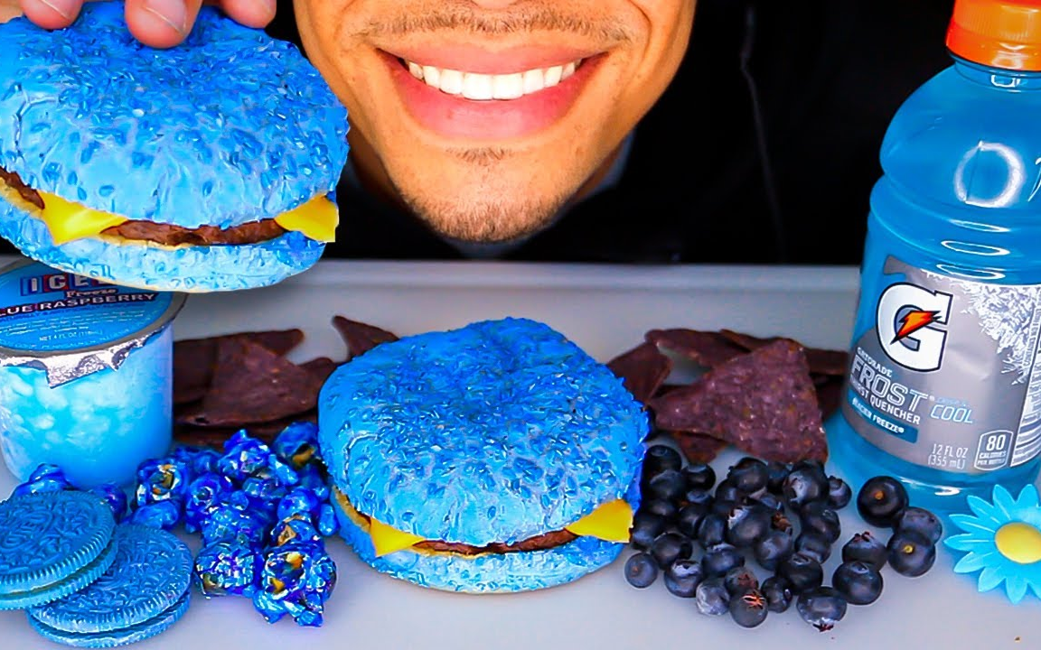 jerry蓝色主题派对芝士汉堡食用花片爆米花糖果冰沙夹心饼干食音咀嚼