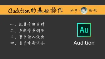 Au基础操作 第2课：放置素材 | 音量调整 | 淡入淡出 | 音乐拼接