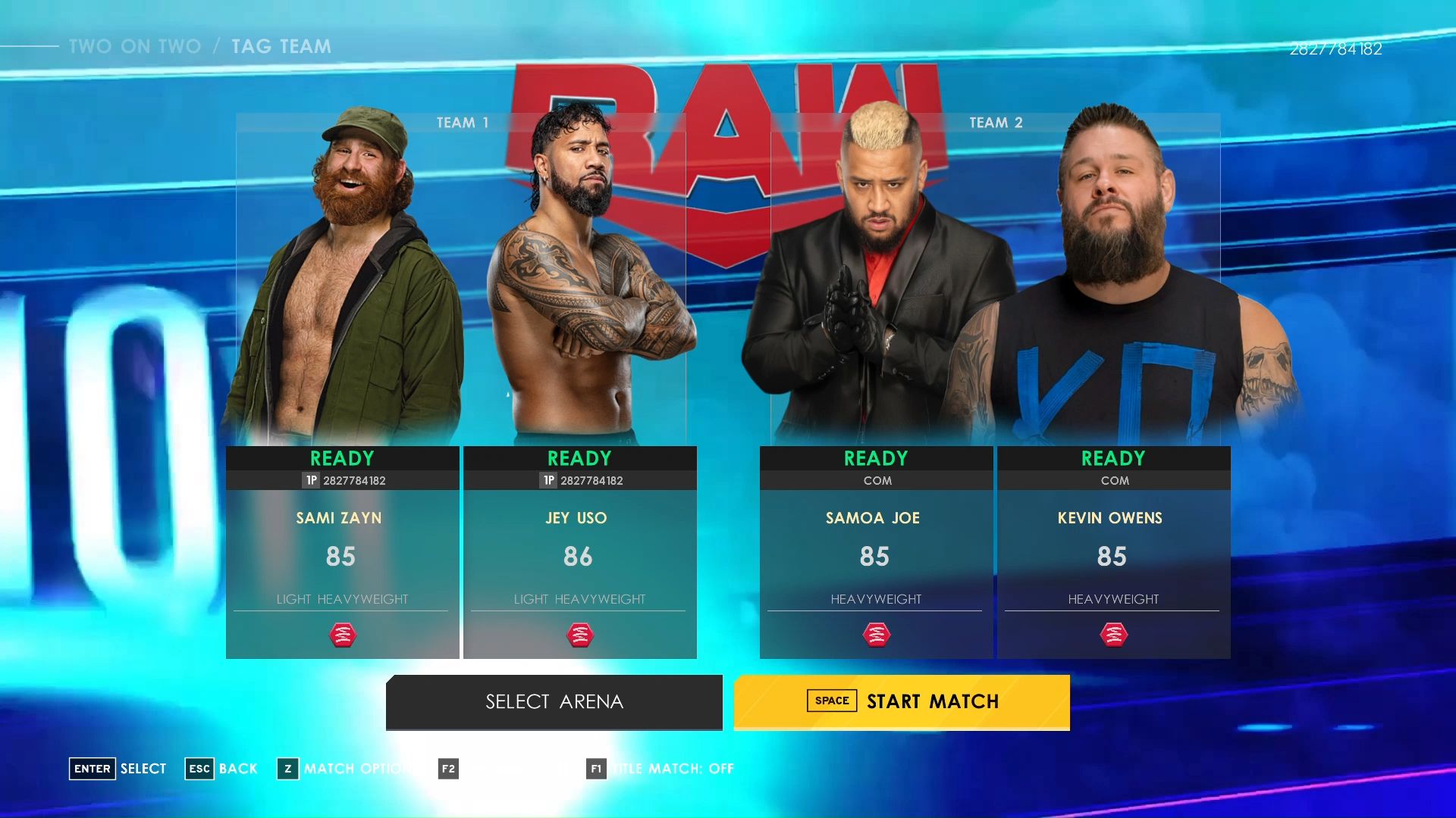 wwe2k22 萨米&杰乌索vs索罗&ko 战争前的热身
