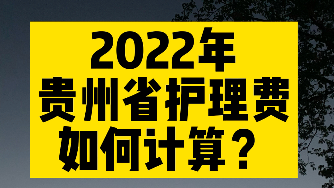 2022年,贵州护理费计算方法?哔哩哔哩bilibili