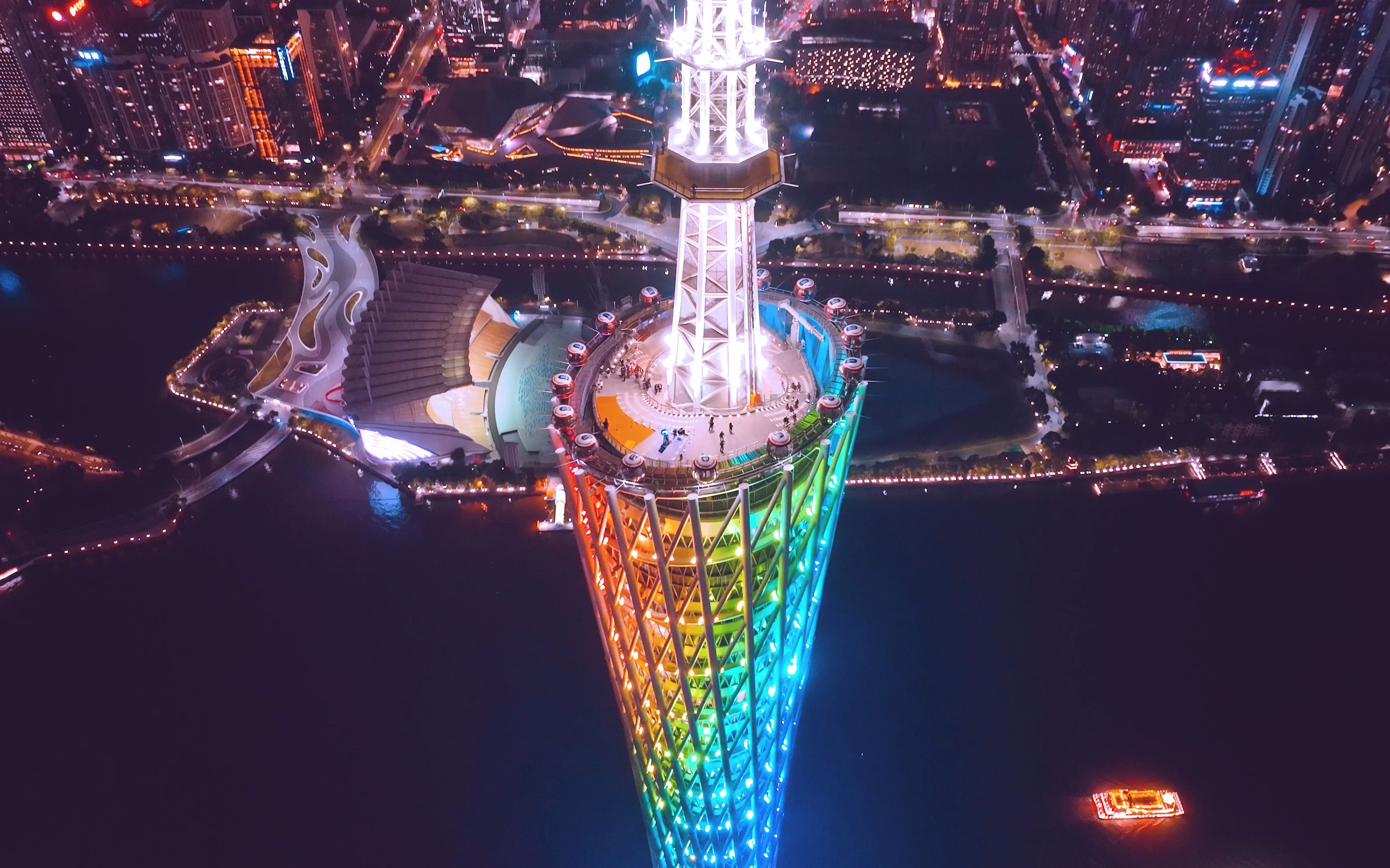 航拍-广州塔"幸福摩天轮"(大疆mavic3)