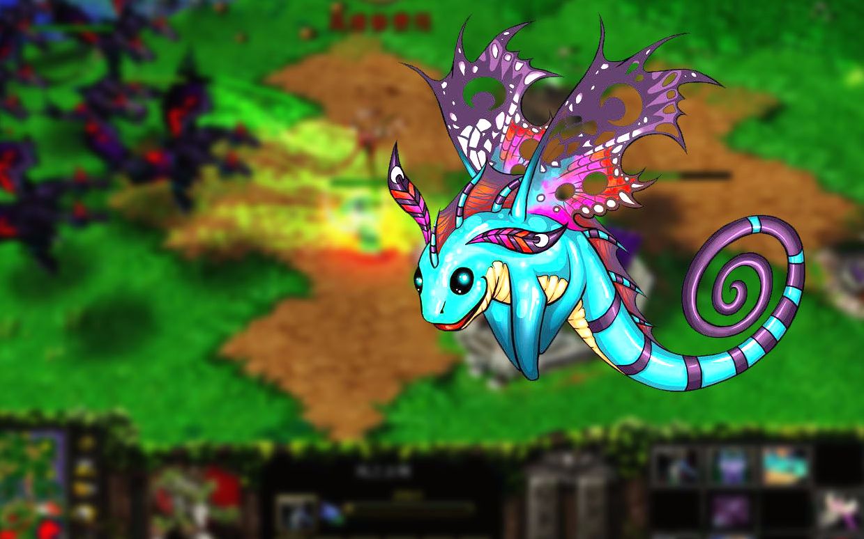 《魔兽争霸3》精灵龙游击队 暗夜1v3疯狂电脑【知了cc】