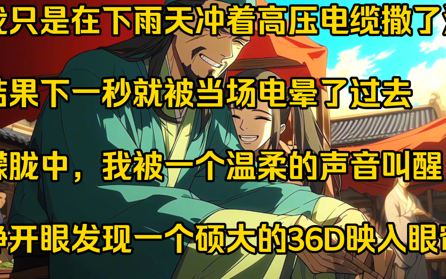 我只是在下雨天冲着高压电缆撒了泡尿,结果下一秒就被当场电晕了过去朦胧中,我被一个温柔的声音叫醒睁开眼发现一个硕大的36D映入眼帘哔哩哔哩...