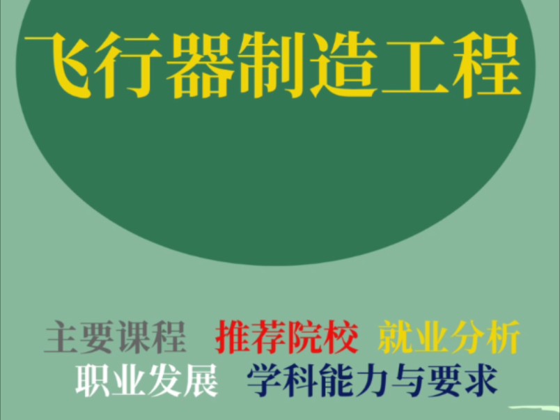 大学专业解读之飞行器制造工程:主要课程、推荐院校、职业发展、就业分析、学科与能力要求等#高考志愿填报 #选专业和选学校 #如何选择适合自己的专业...