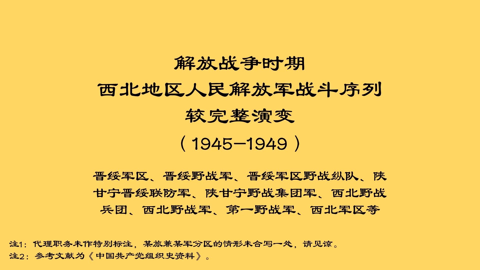 解放战争时期西北地区人民解放军战斗序列较完整演变(19451949)哔哩哔哩bilibili