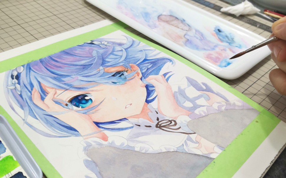 【水彩】祝蕾姆生日快乐,也祝大家新年快乐(送给蕾姆迟到的祝福)