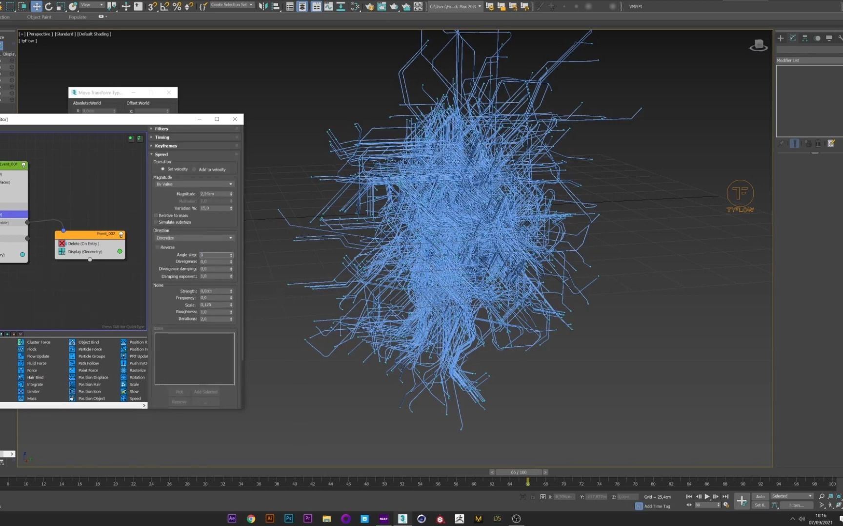 [图]tyflow中spline paths功能的应用案例