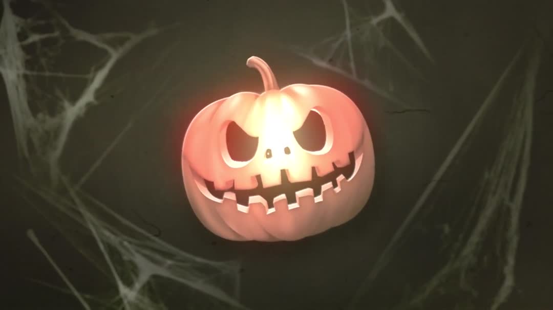 万圣节片头ae模板 恐怖南瓜头效果