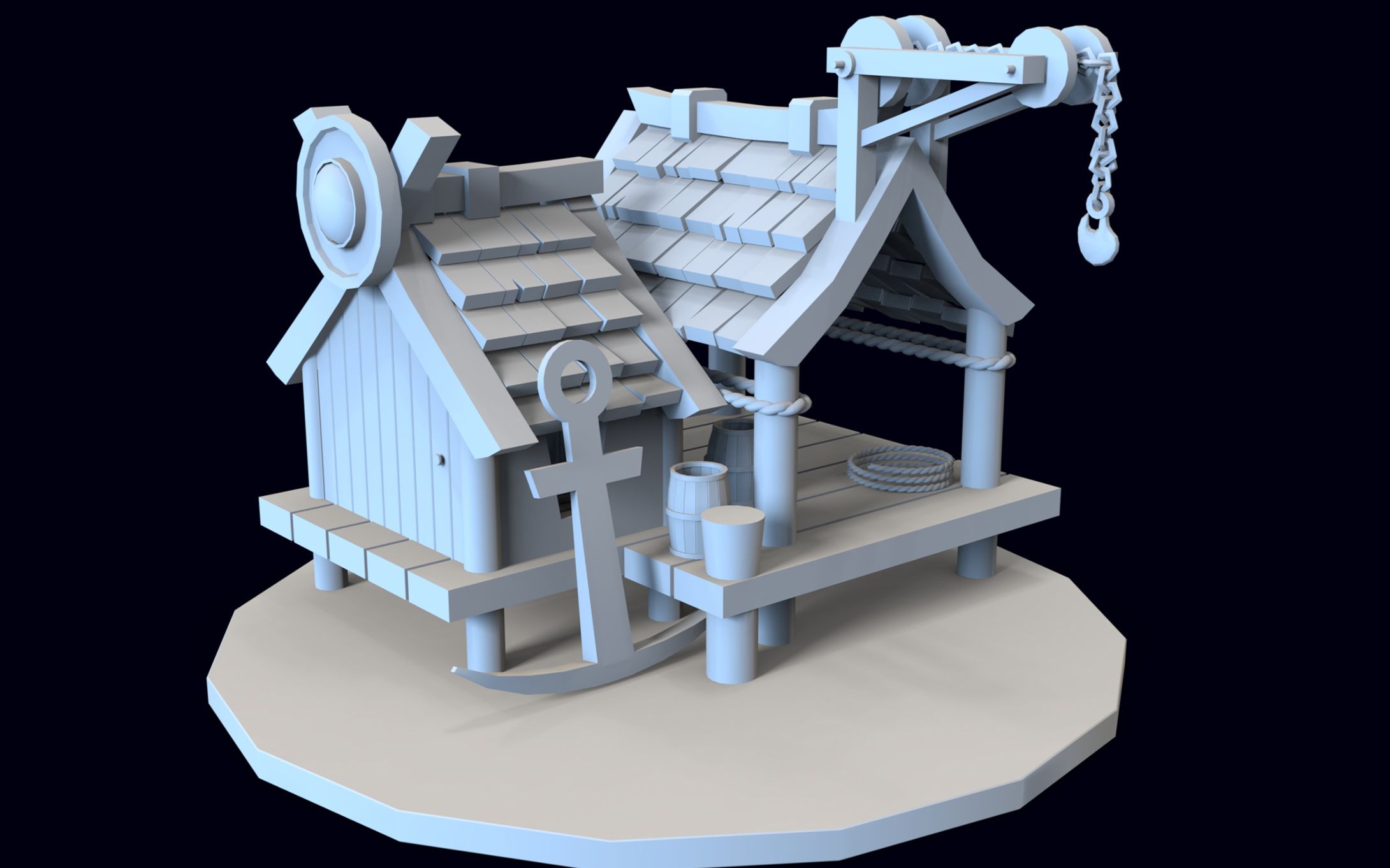 3dmax游戏小场景建模box一扯一拉一拼一叠几何体建模零基础讲解