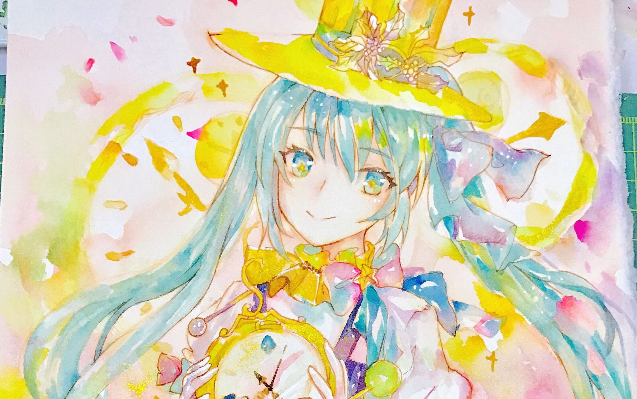 【水彩手绘/初音10th生诞】公主殿下 生日快乐