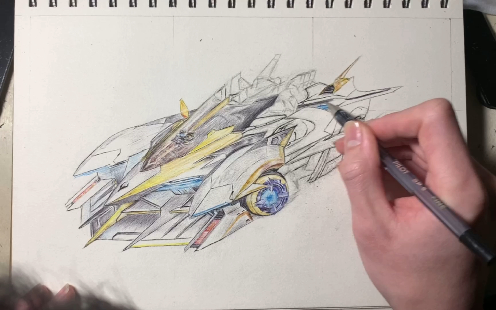 qq飞车手游再来一遍裁决者qg帅就完事了圆珠笔手绘