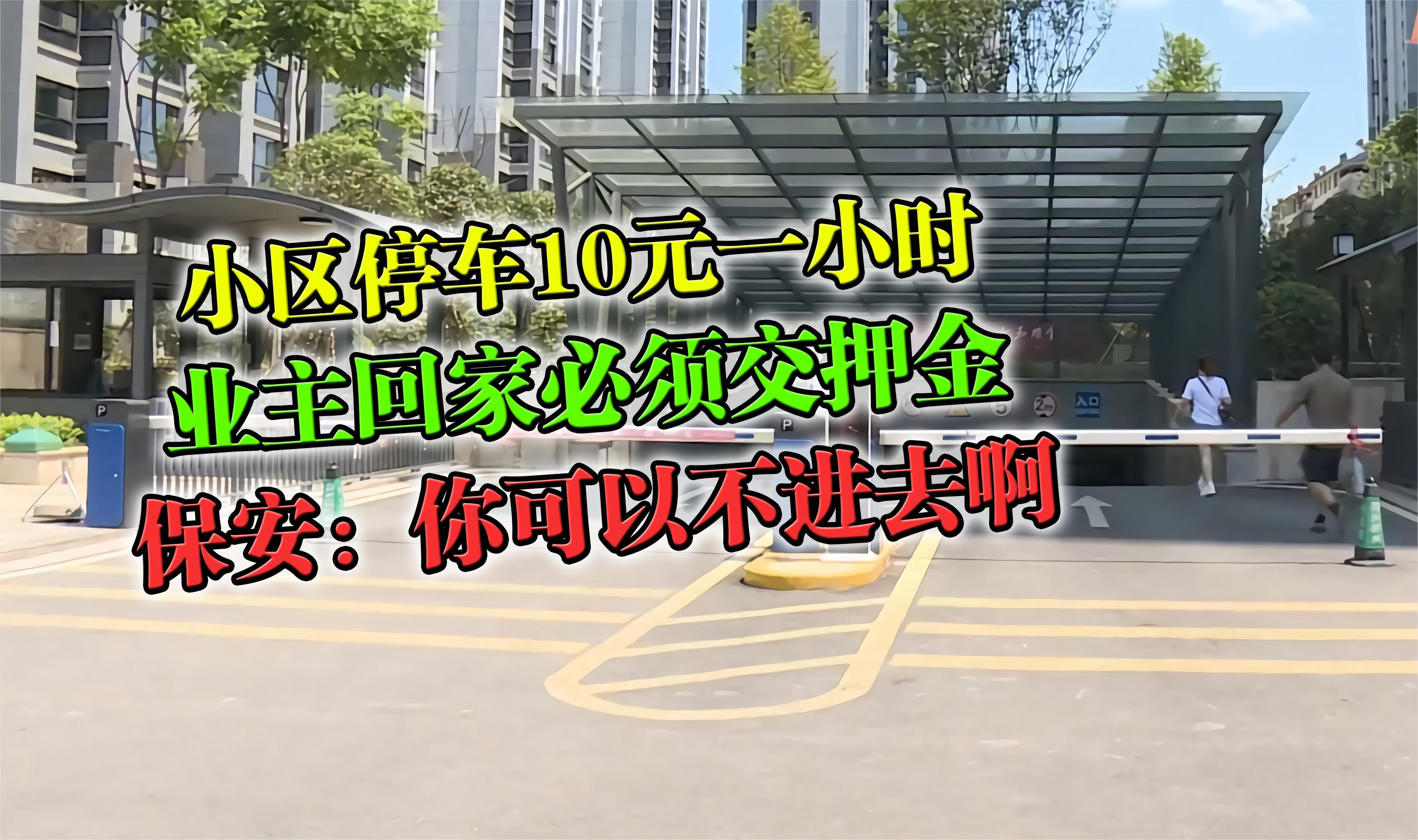 小区停车10元一小时,业主回家必须交押金,保安:你可以不进去啊哔哩哔哩bilibili