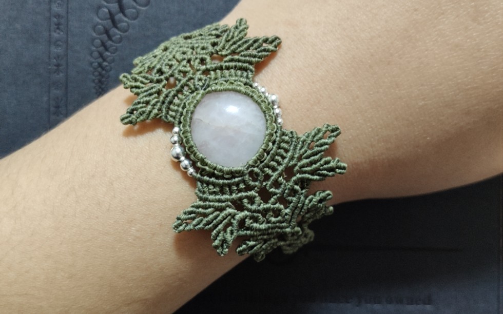 macrame手链~粉晶