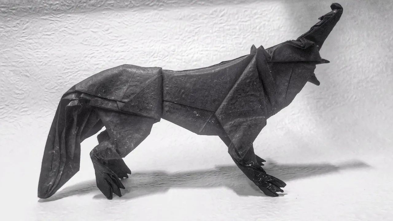 【origami hvt】狼折纸教程origami wolf v3.