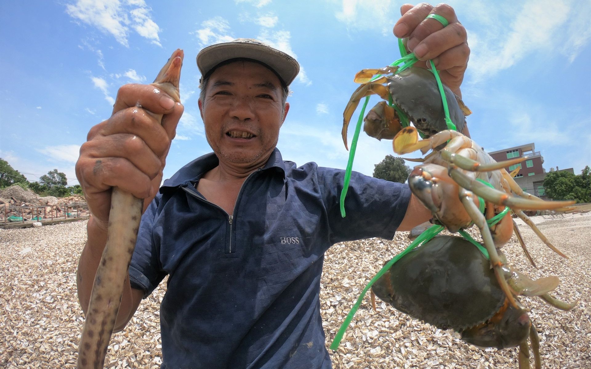 泰叔泥地赶海收竹筒发现海货正在龙虎斗超级筒都被打坏了