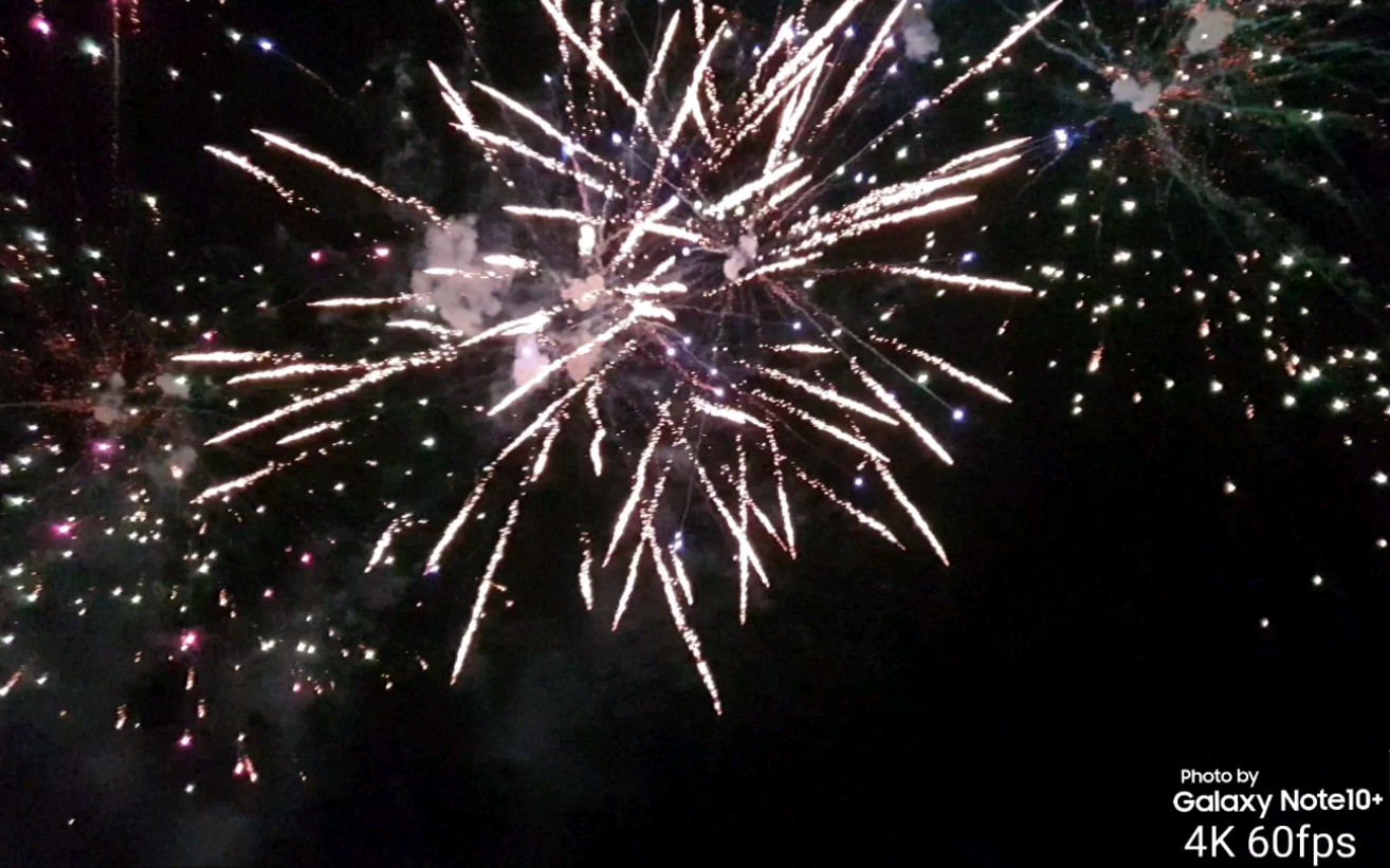 三星 note10 5g 4k 60fps拍摄烟花