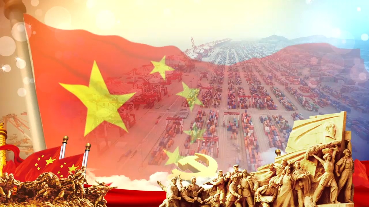 我们走在大路上 led红色爱国背景视频