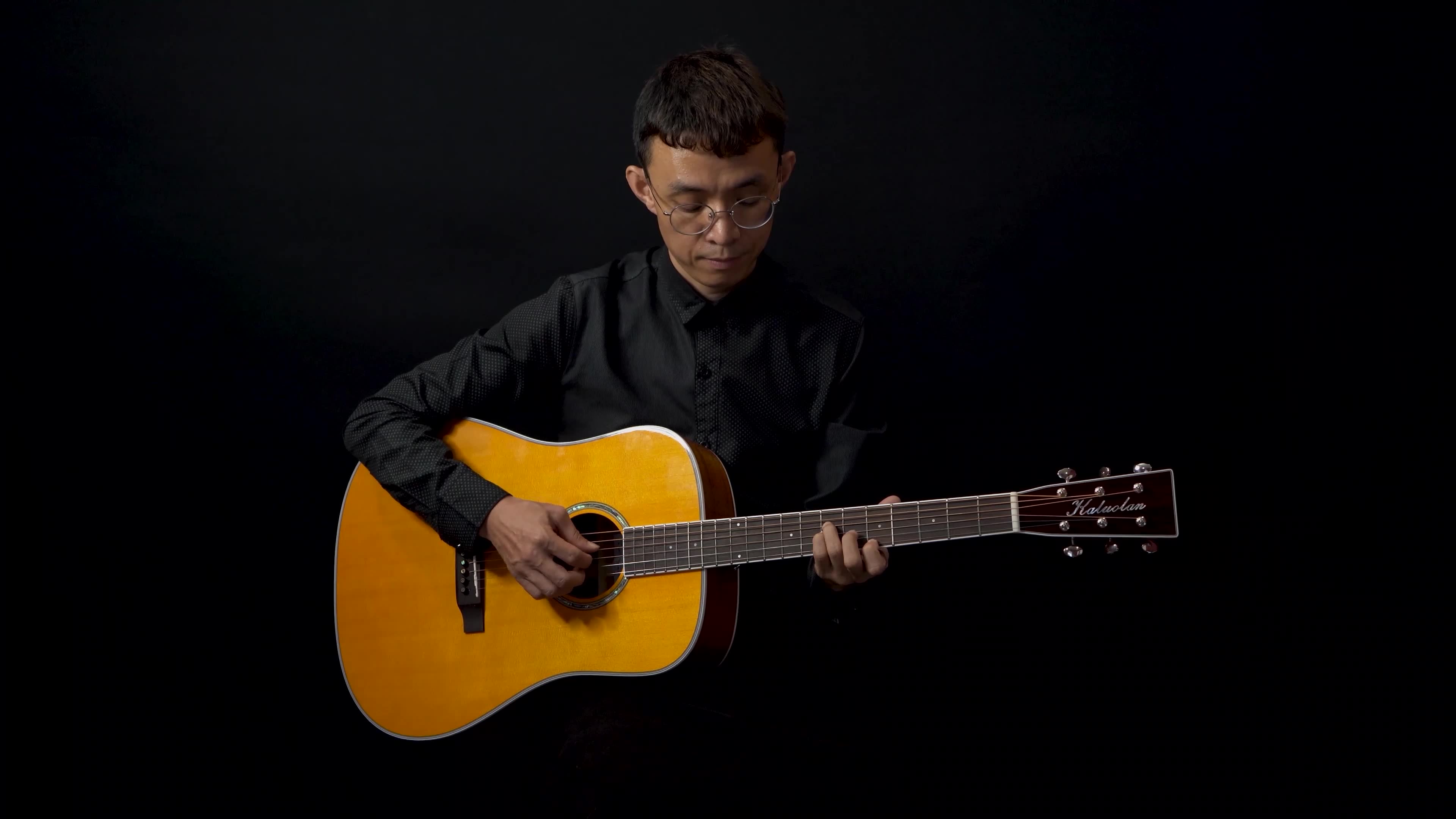 卡罗兰d-27s全单民谣吉他指弹大师大向演奏 if