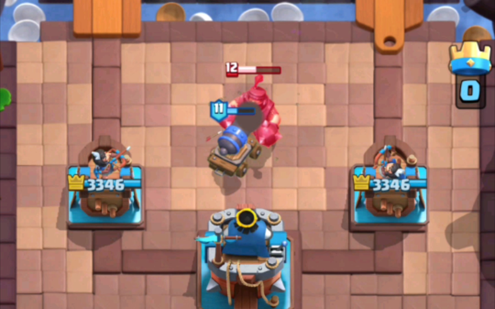 皇室战争 炮车墓园vs超骑莽夫