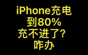 Descargar video: iPhone充电到80%充不进了？咋办