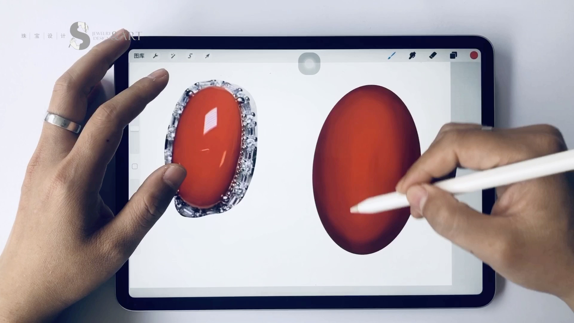 SONG清松珠宝手绘设计/iPad数字珠宝手绘Procreate教程哔哩哔哩bilibili