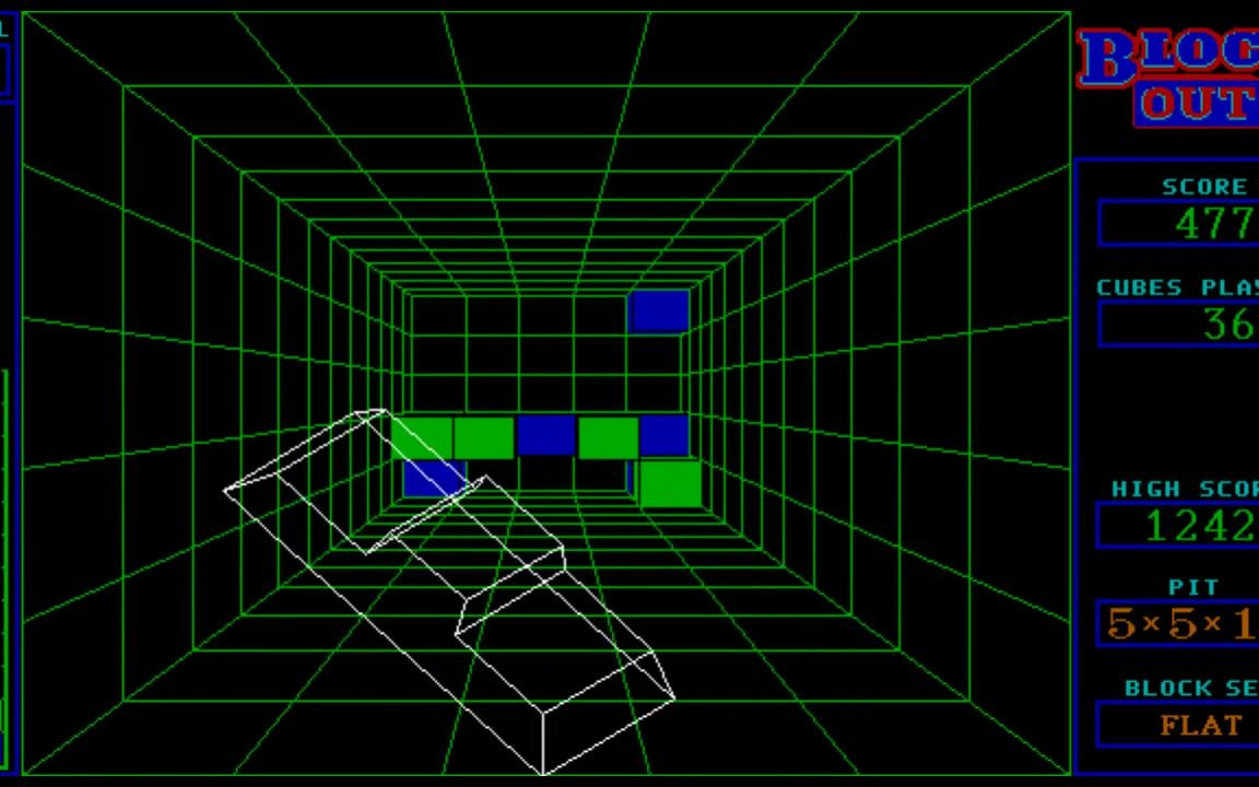 DOS游戏Blockout (1989) 三维的俄罗斯方块哔哩哔哩bilibili