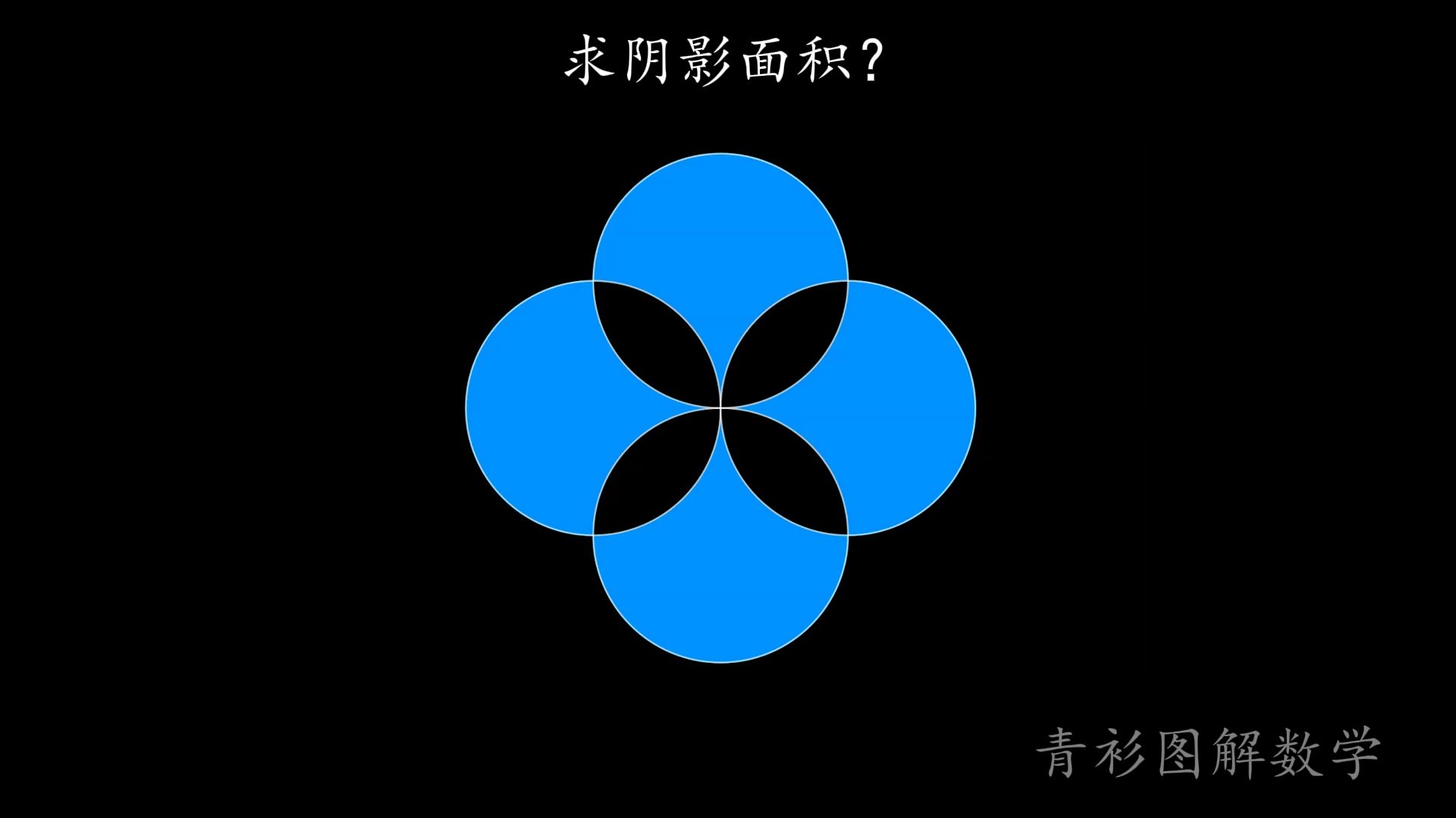 四圆重叠,求阴影面积#割补法