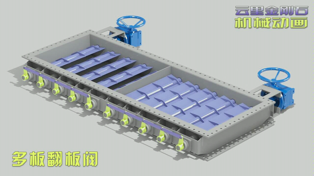 【机械动画】多板翻板阀哔哩哔哩bilibili