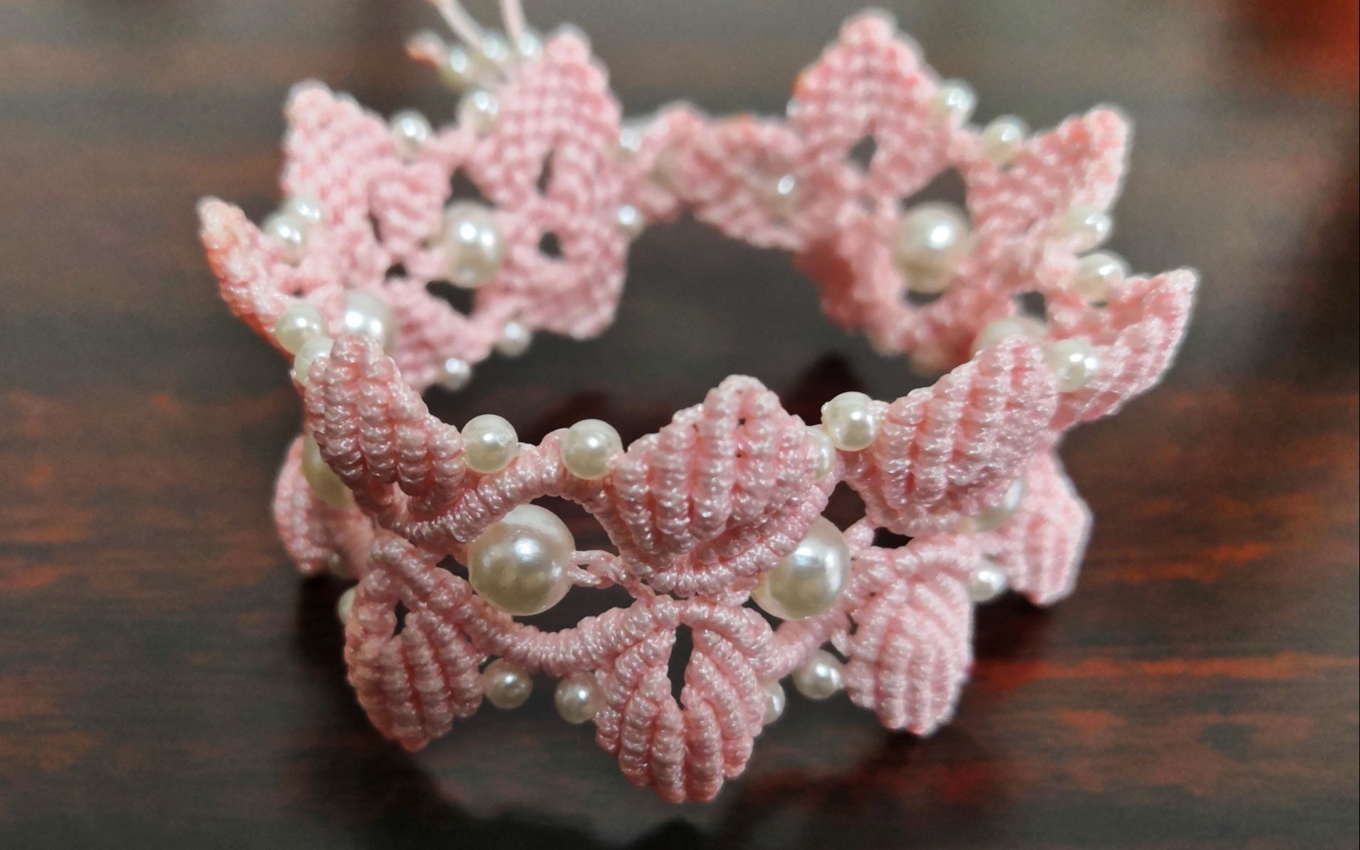 编绳小清新樱花手链diy教程